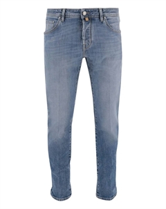 Джинсы с пятью карманами и застежкой на пуговицах, синий Jacob cohen