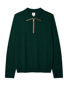 Поло на молнии, зеленый Paul smith
