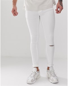 Белые супероблегающие джинсы с рваной отделкой flurry Blend