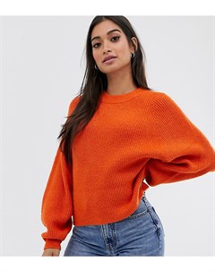 Пушистый джемпер с пышными рукавами ASOS DESIGN Petite Asos petite