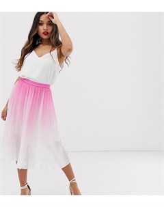 Розовая юбка миди от комплекта Chi chi london petite