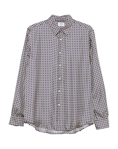 Шелковая рубашка с геометричным принтом, синий Aspesi