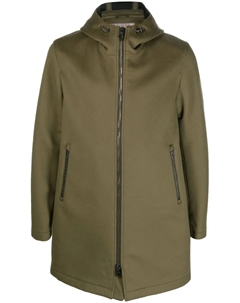 Пальто на молнии с капюшоном, зеленый Herno