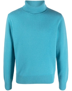 Шерстяной джемпер с высоким воротником, синий Herno