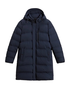 Пуховик с капюшоном, синий Woolrich