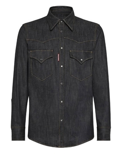 Джинсовая рубашка с карманами, черный Dsquared2