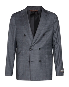 Двубортный шерстяной пиджак, серый Canali