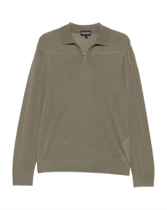 Свитер с воротником поло, зеленый Emporio armani