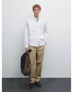 Рубашка Оксфорд классического кроя, белый Massimo dutti