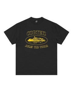 Футболка OG Alcatraz Tee, Black/Yellow Corteiz