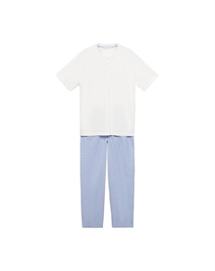 Длинная пижама Costa, Light blue/Off white Mango man