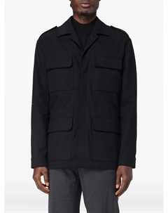 Полевая куртка с нагрудным карманом, черный Paolo pecora