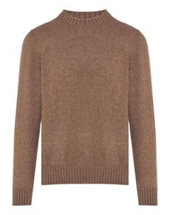 Кашемировый свитер с круглым вырезом, коричневый Barba