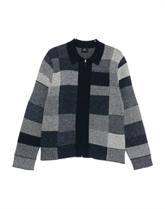 Кардиган на молнии с лоскутным дизайном, синий Paul smith