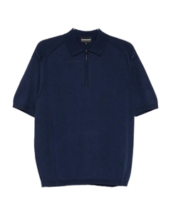 Поло на молнии, синий Emporio armani