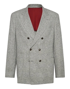 Пиджак в клетку Prince of Wales, серый Brunello cucinelli