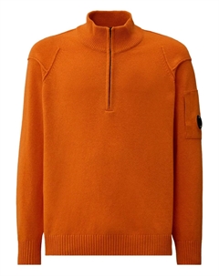 Свитер на молнии с деталью-линзой, оранжевый C.p. company