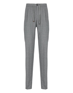 Плиссированные брюки на завязке на талии, серый Incotex