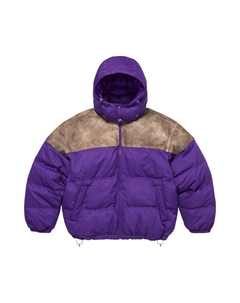 Куртка Leather Yoke Puffer Jacket, Purple Supreme