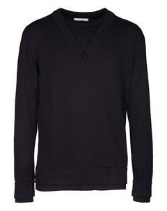 Рифленый свитер с V-образным вырезом, черный Alpha studio