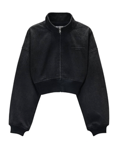 Бомбер на молнии с воротником-стойкой, черный Alexander wang