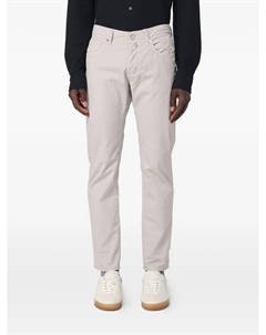 Брюки с нашивкой-логотипом, серый Incotex