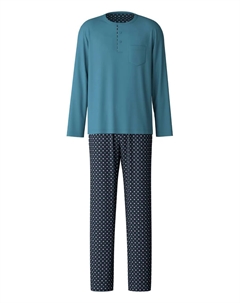 Пижама с геометричным узором, синий Calida