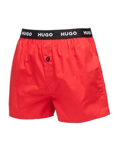 Трусы-боксеры с логотипом на поясе (набор из трех штук), синий Hugo