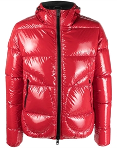 Пуховик с капюшоном и нашивкой-логотипом, красный Herno