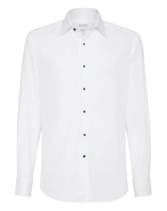 Хлопковая рубашка, белый Brunello cucinelli