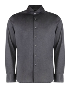 Хлопковая рубашка с длинными рукавами, серый Canali