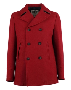 Двубортное шерстяное пальто, красный Camplin