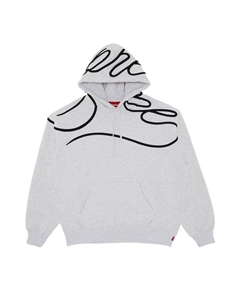 Толстовка Shoulder Script Hooded Sweatshirt, Ash Grey Supreme