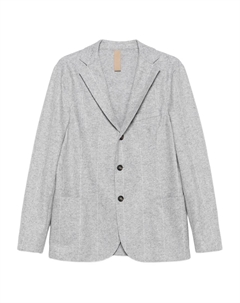 Однобортный пиджак в тонкую полоску, серый Eleventy