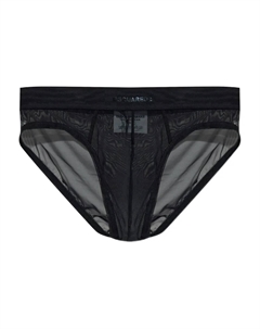 Трусы из сетчатого материала с нашивкой-логотипом, черный Dsquared2