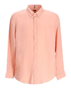 Льняная рубашка с длинными рукавами, розовый Boss