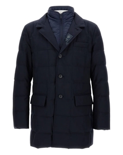 Однобортное стеганое пальто, синий Fay