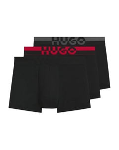Комплект из трех боксеров с логотипом, черный Hugo