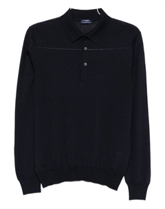 Свитер с воротником поло, синий Barba