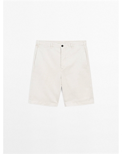 Легкие бермуды из льняной смеси, песочный Massimo dutti