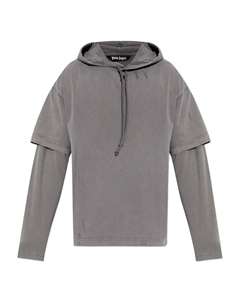 Худи с многослойным дизайном, серый Palm angels