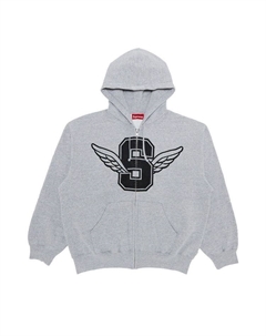 Толстовка Wings Zip Up Hooded Sweatshirt, Heather Grey Supreme