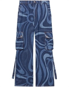 Джинсы карго с принтом Marmo, синий Pucci