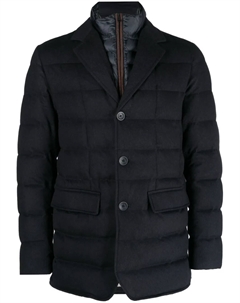 Пуховик с косым воротником, синий Herno