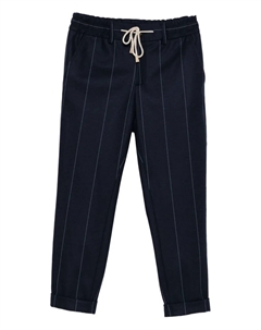 Полосатые брюки с кулиской, синий Eleventy