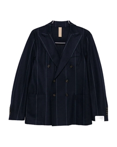 Двубортный пиджак в тонкую полоску, синий Eleventy