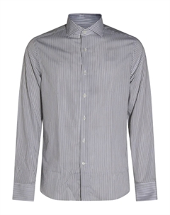 Рубашка с длинными рукавами и полосатым узором, серый Canali