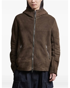 Дубленка из овчины с капюшоном, коричневый Giorgio brato