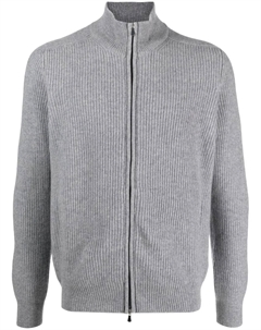 Кашемировый джемпер на молнии, серый Barba