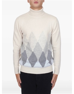 Свитер с высоким воротом и узором "аргайл", белый Ballantyne